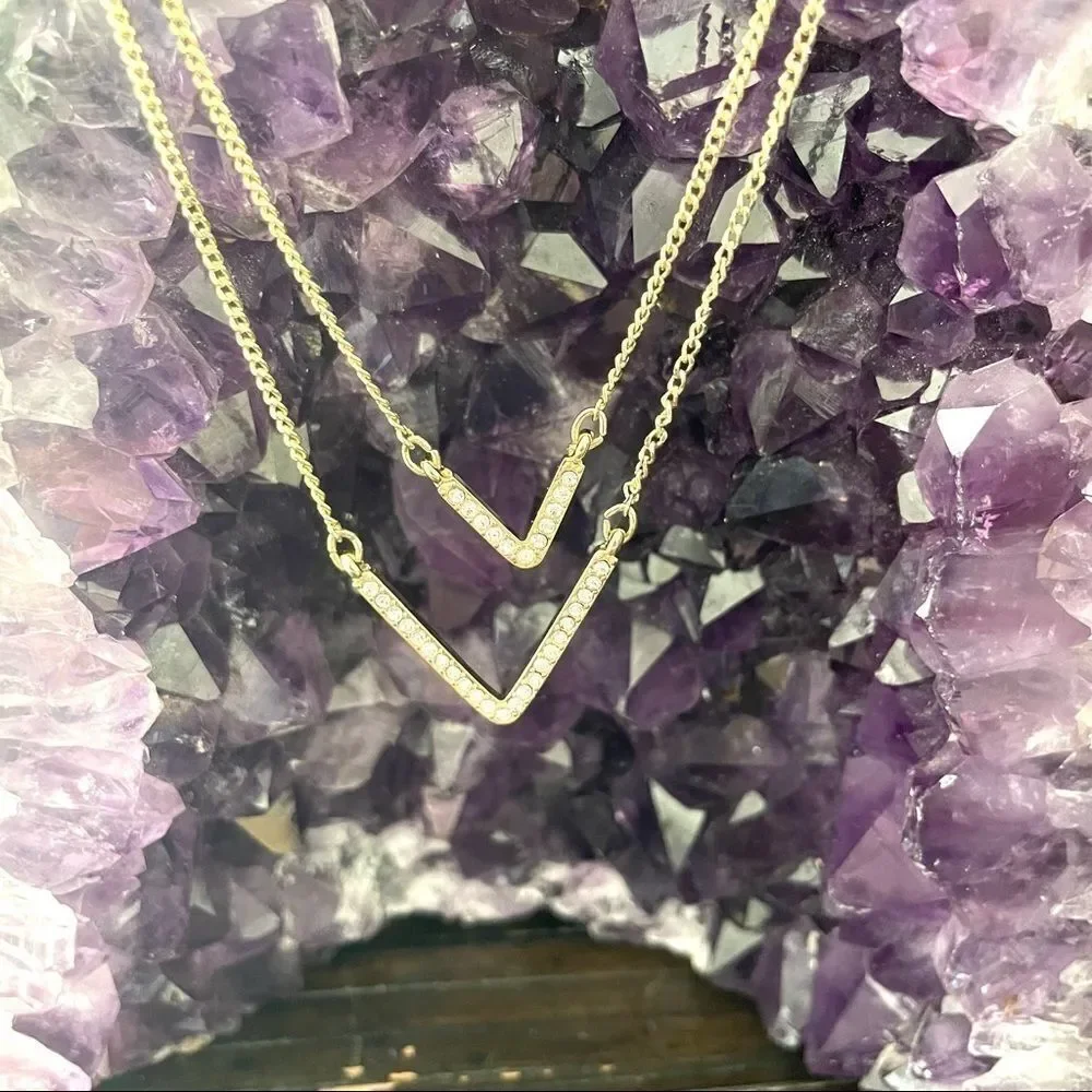 Victoria Secret gold tone necklace & bracelet set
